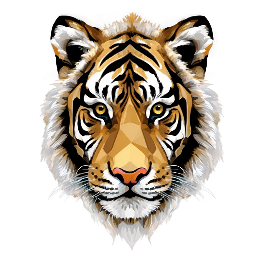 Geometric Tiger Face Design Png 52