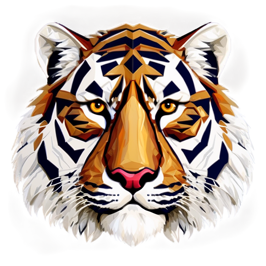 Geometric Tiger Face Design Png Xyt85