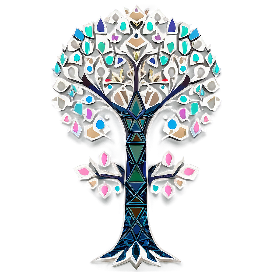 Geometric Tree Of Life Pattern Png Vqh12