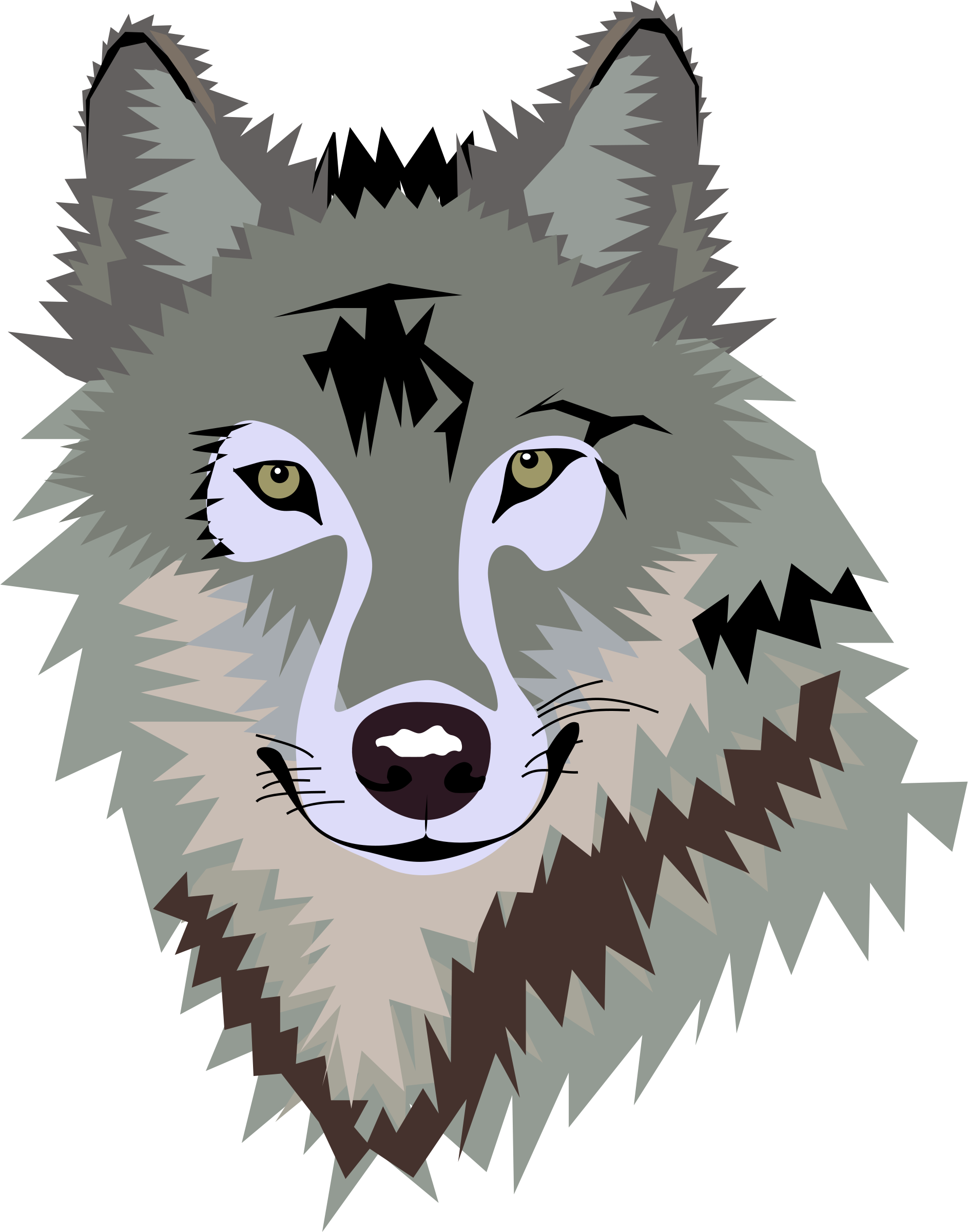 Geometric Wolf Head Vector