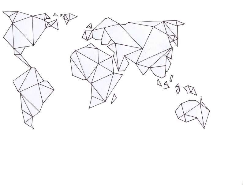 Geometric World Map Outline