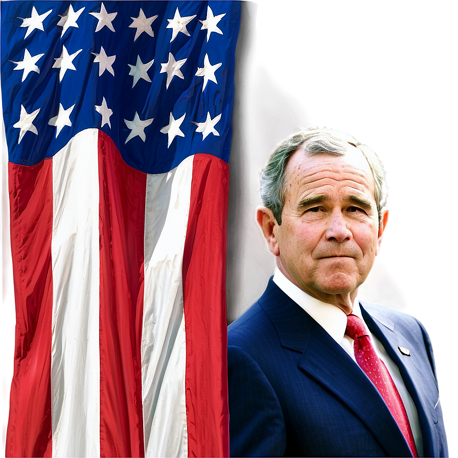 George Bush With Flag Png 06242024