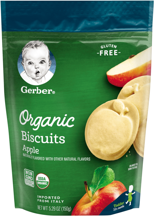 Gerber Organic Apple Biscuits Packaging