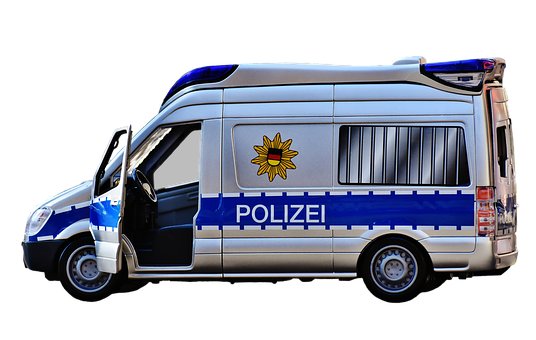 German Police Van Isolated