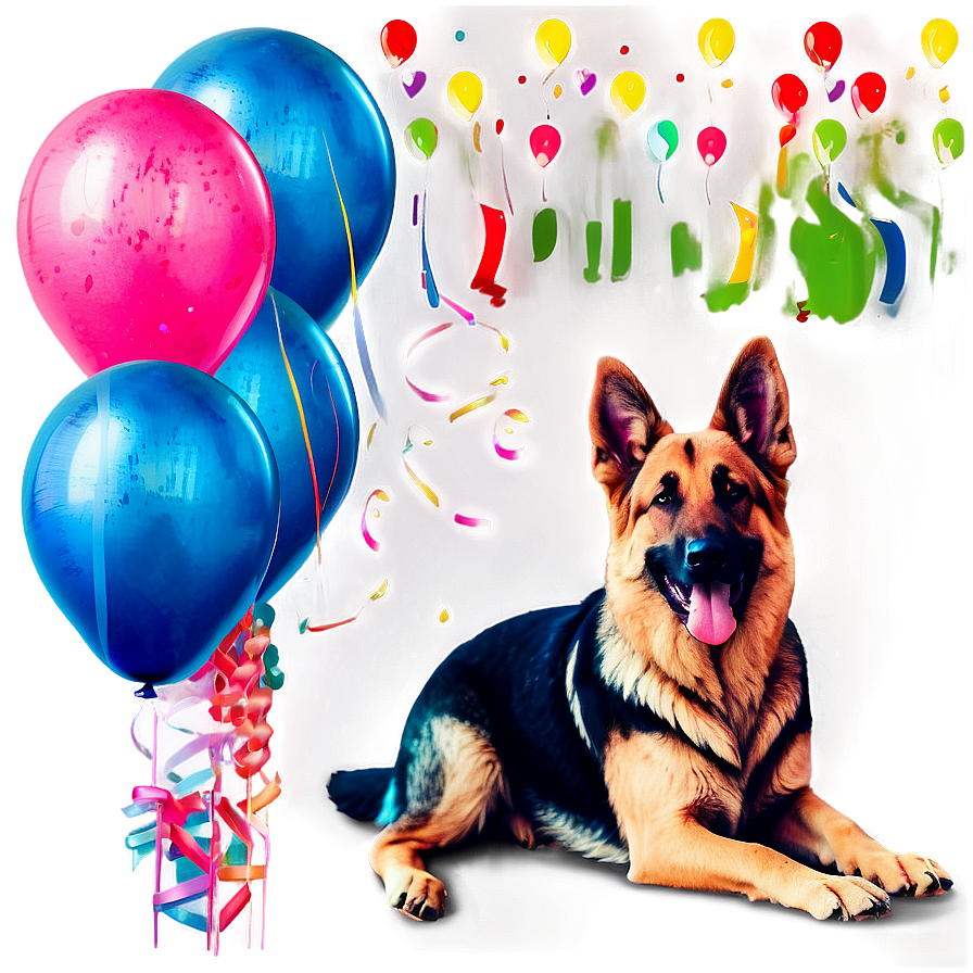 German Shepherd Birthday Party Png 06112024