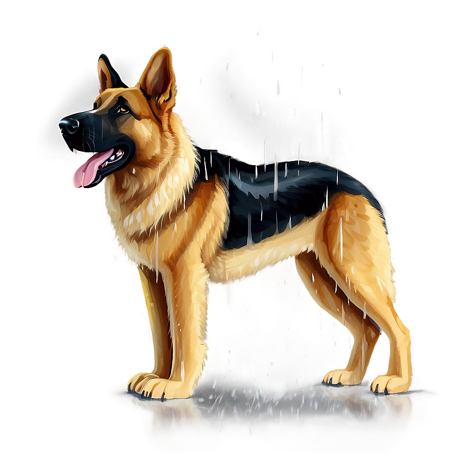 German Shepherd In Rain Png Bjs