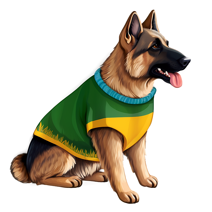 German Shepherd In Sweater Png Lha