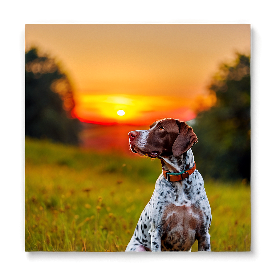 German Shorthaired Pointer At Sunset Png 06292024