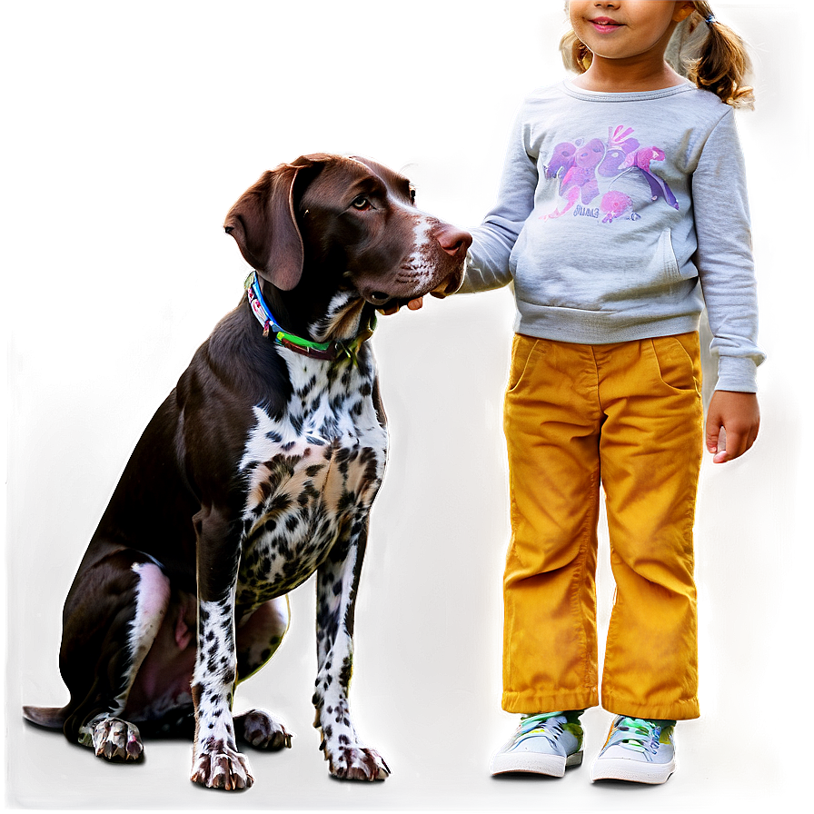 German Shorthaired Pointer With Kids Png 06292024