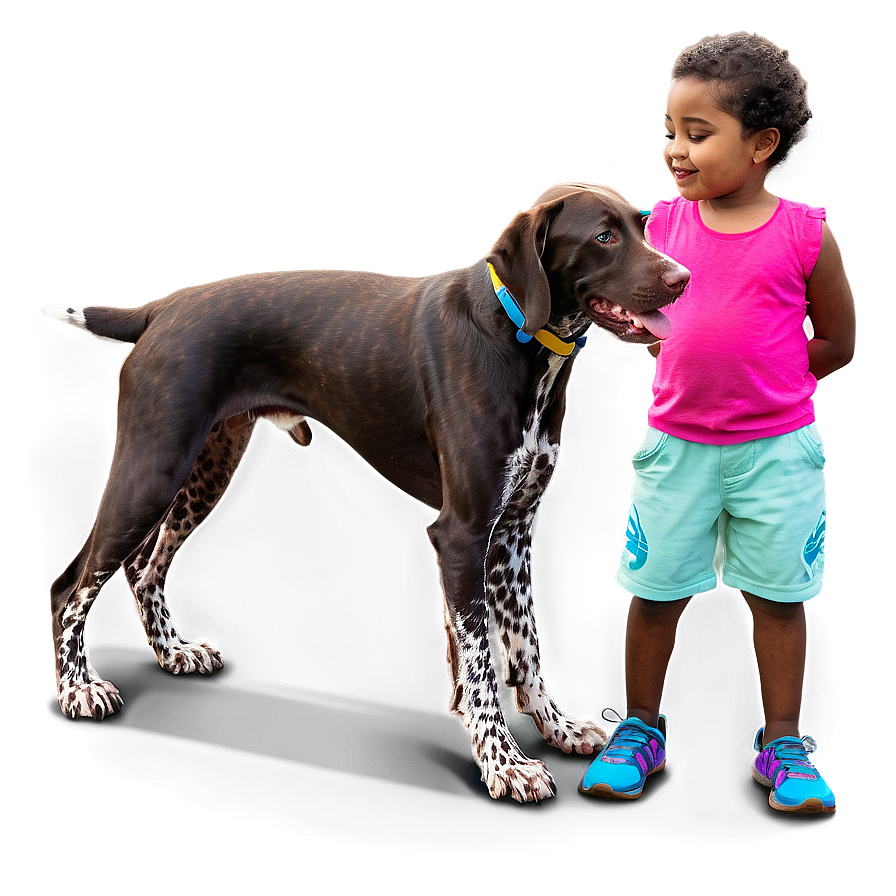 German Shorthaired Pointer With Kids Png 82