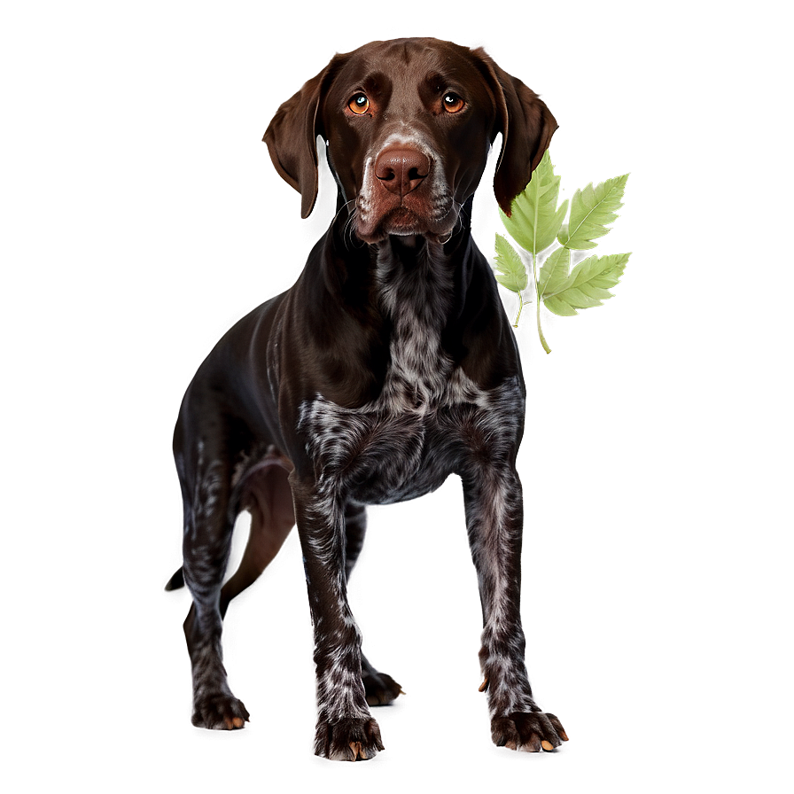 German Shorthaired Pointer With Leaves Png Byh