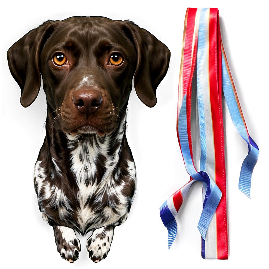 German Shorthaired Pointer With Ribbon Png 06292024