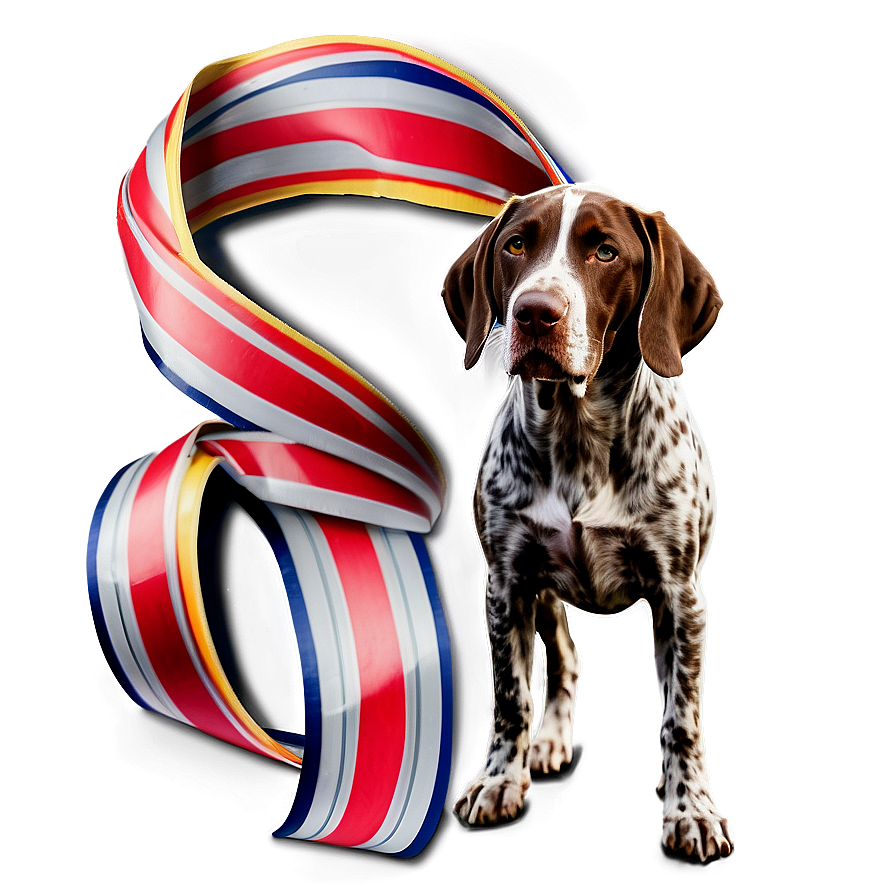 German Shorthaired Pointer With Ribbon Png Dnt33