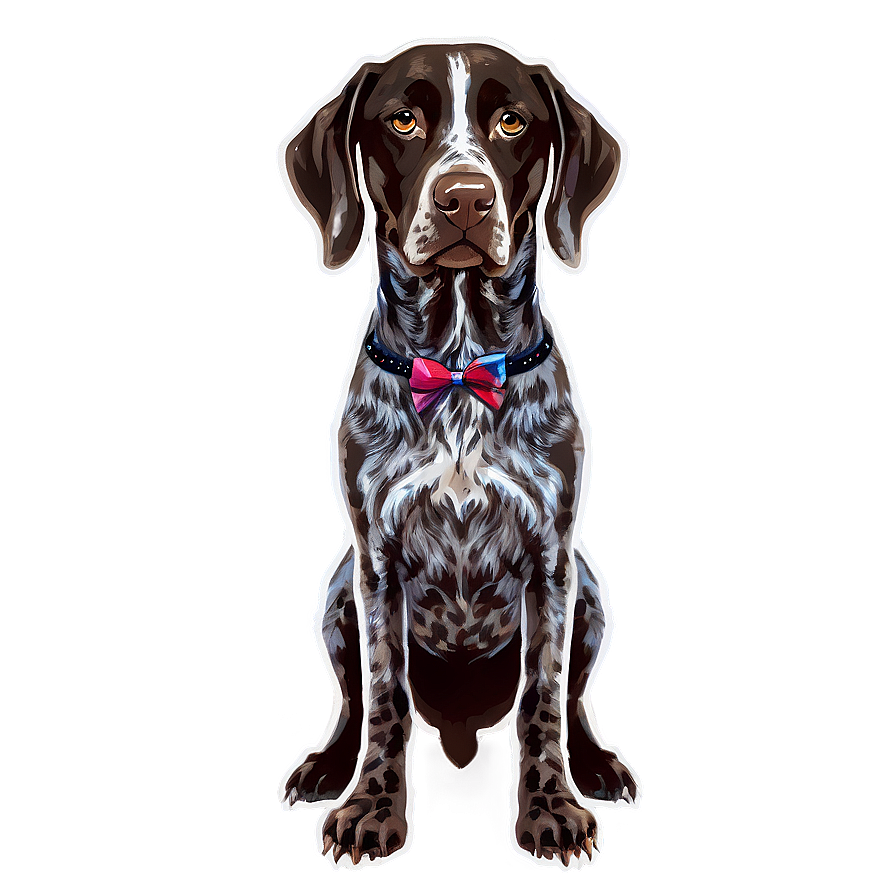 German Shorthaired Pointer With Ribbon Png Yrf