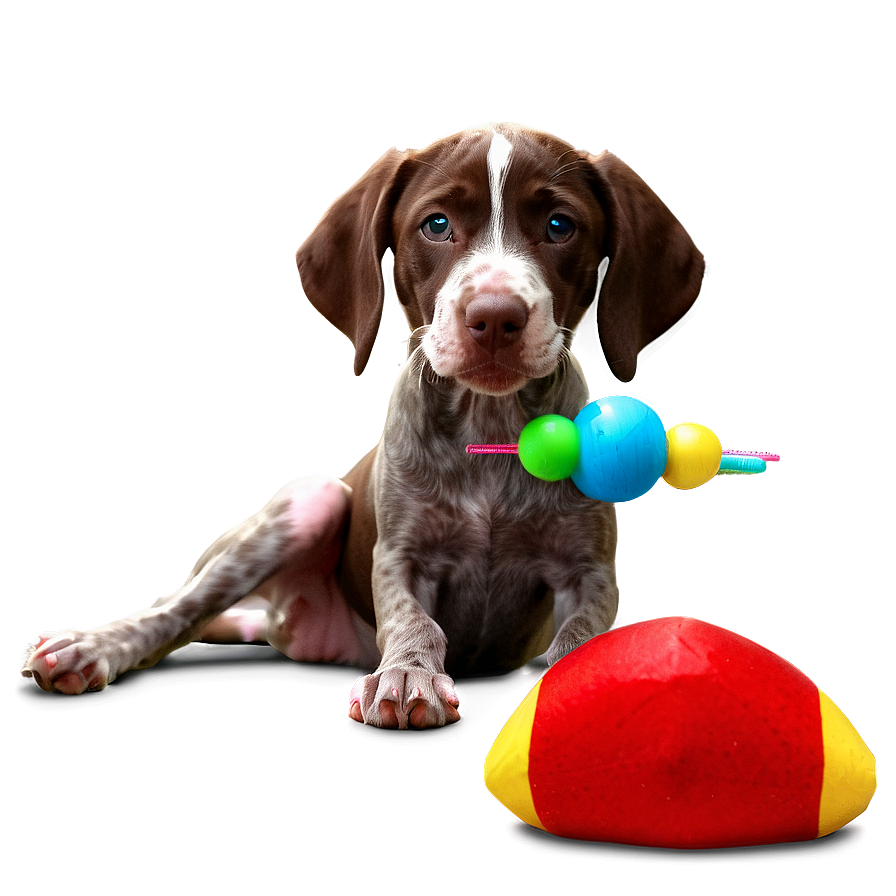 German Shorthaired Pointer With Toys Png 06292024