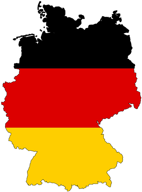 Germany Flag Map Outline