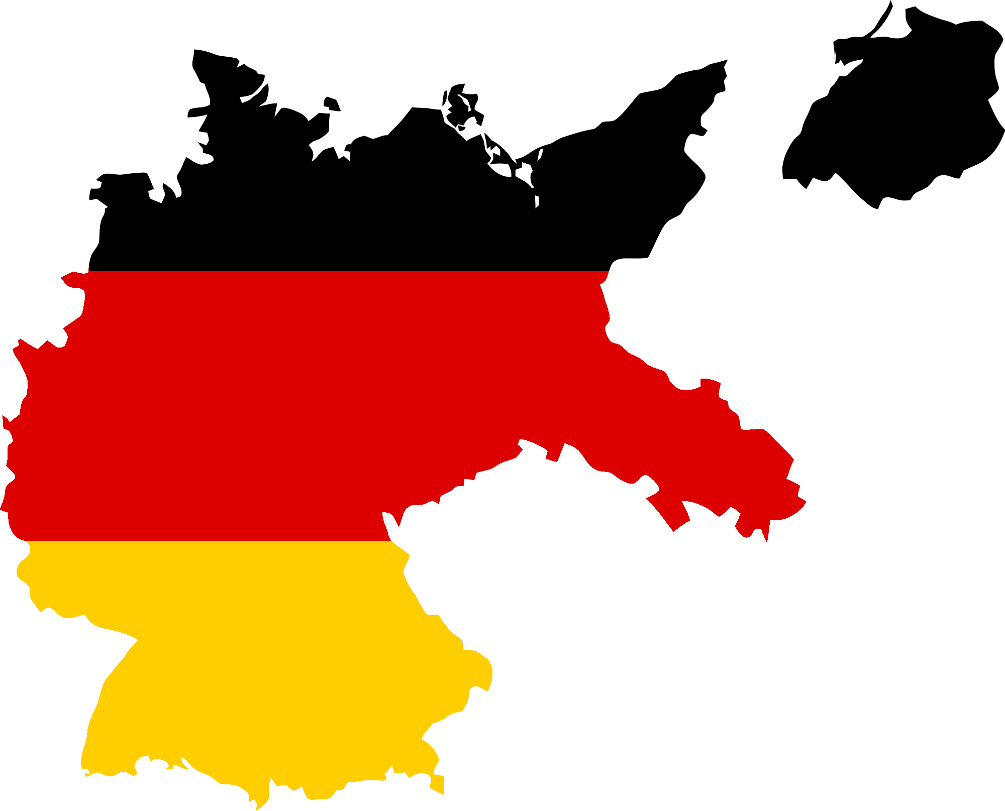 Germany Flag Map Silhouette