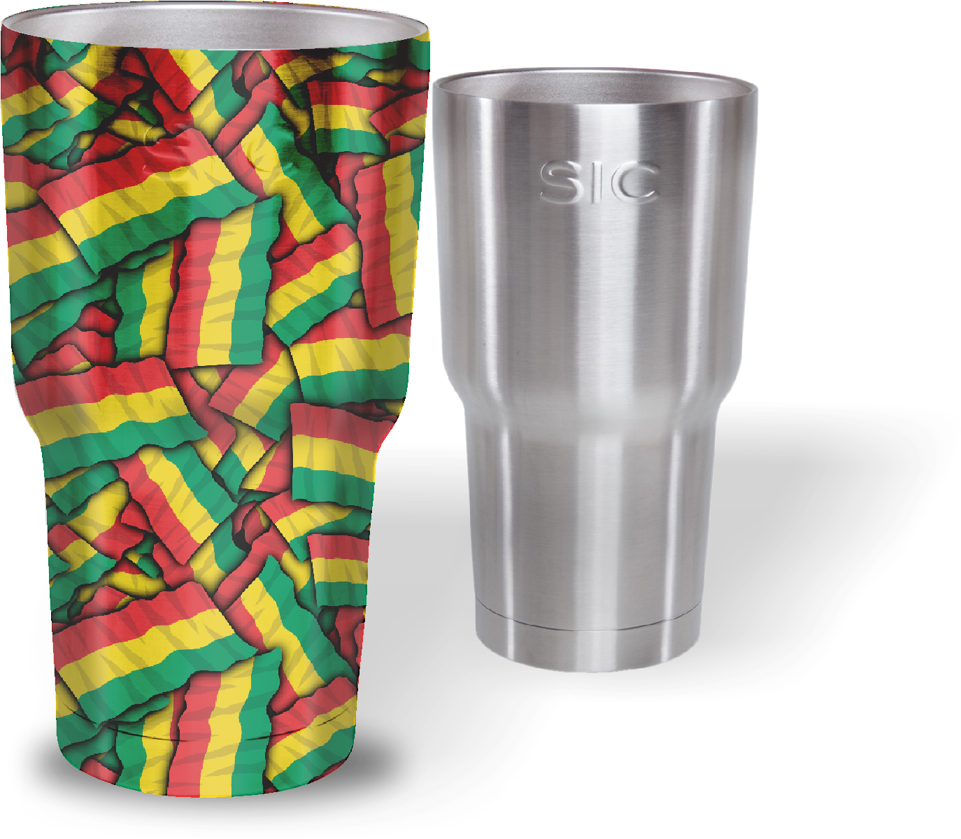 Ghana Flag Printedand Plain Stainless Steel Tumblers