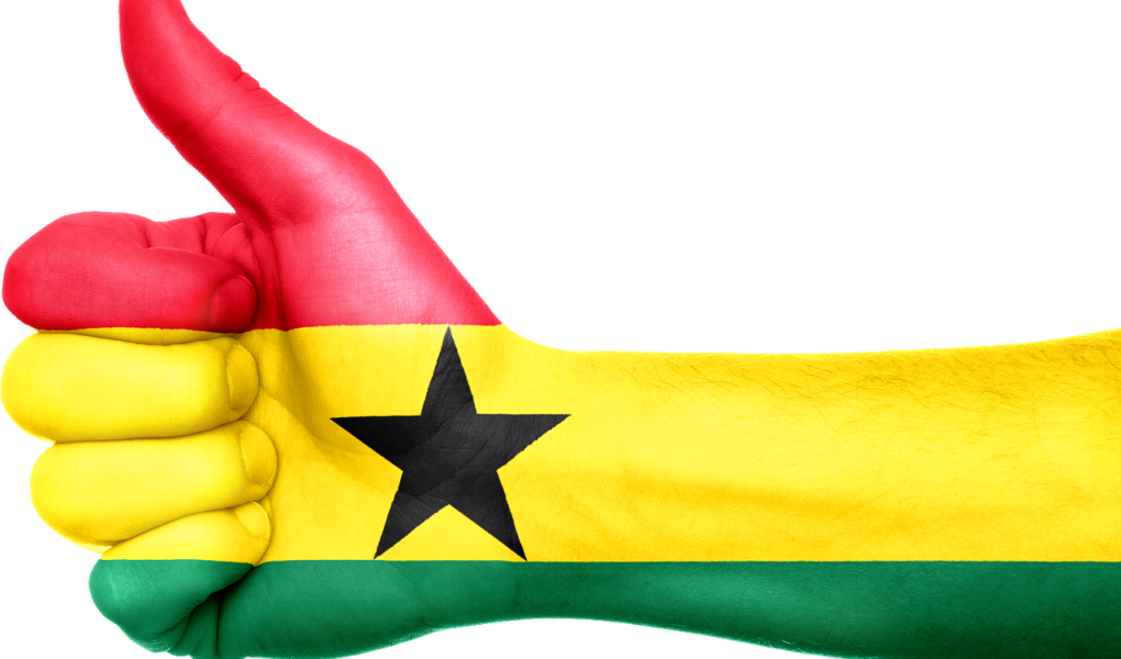 Ghana Flag Thumbs Up Gesture