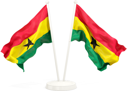 Ghana Flags Crossed Stand