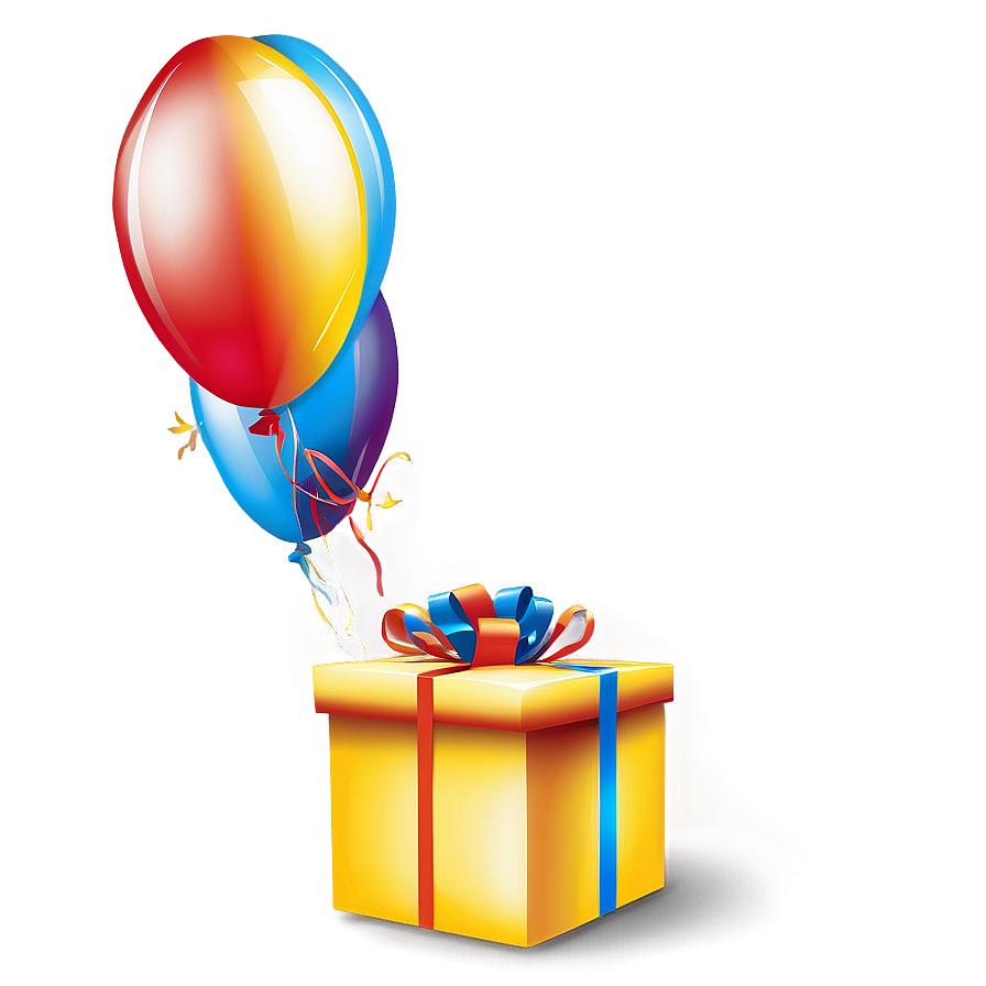 Gift And Balloons Png Mvo