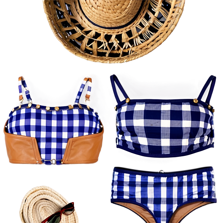 Gingham Bikini Top Png Skr2