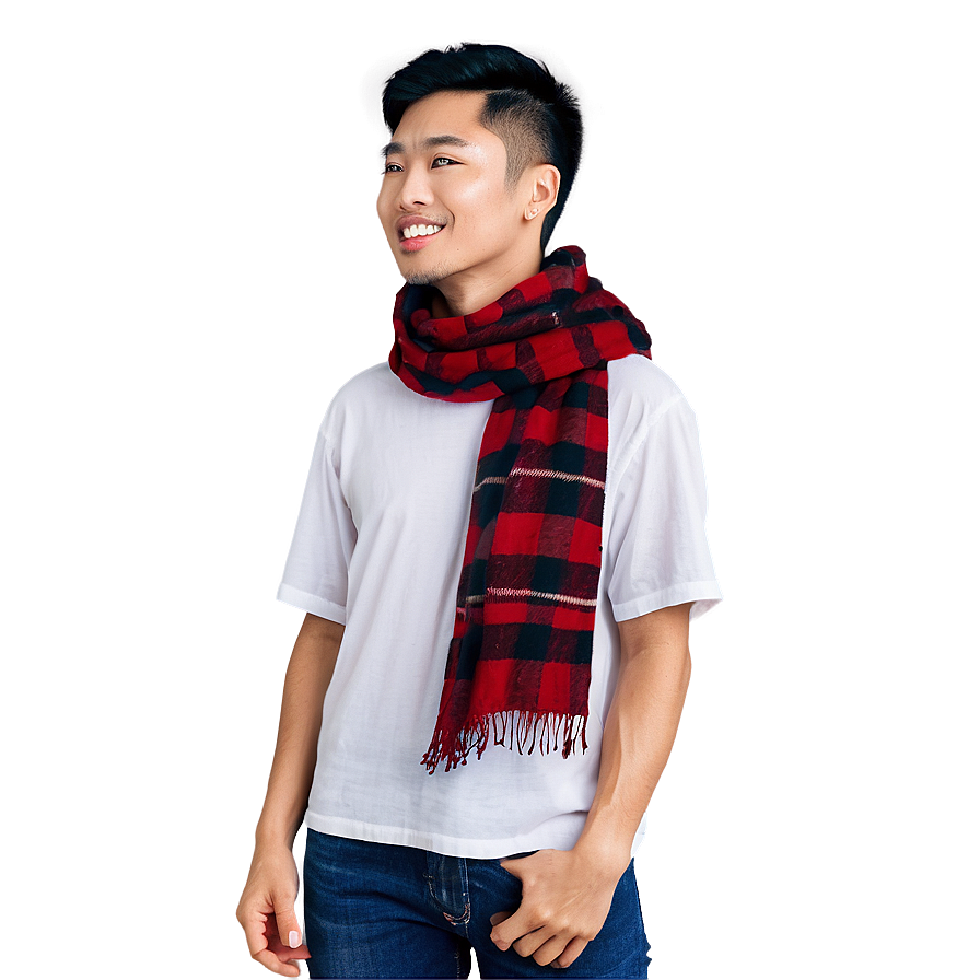 Gingham Red Scarf Png 96