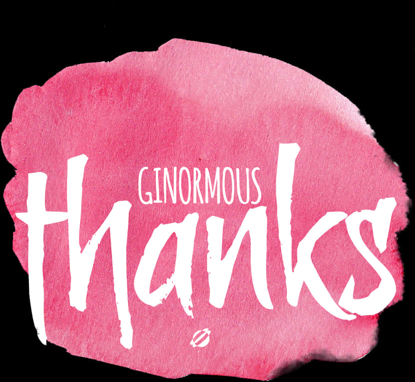 Ginormous Thanks Pink Watercolor Background