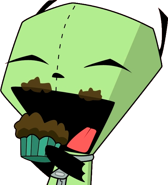 Gir Holding Cupcake Cartoon