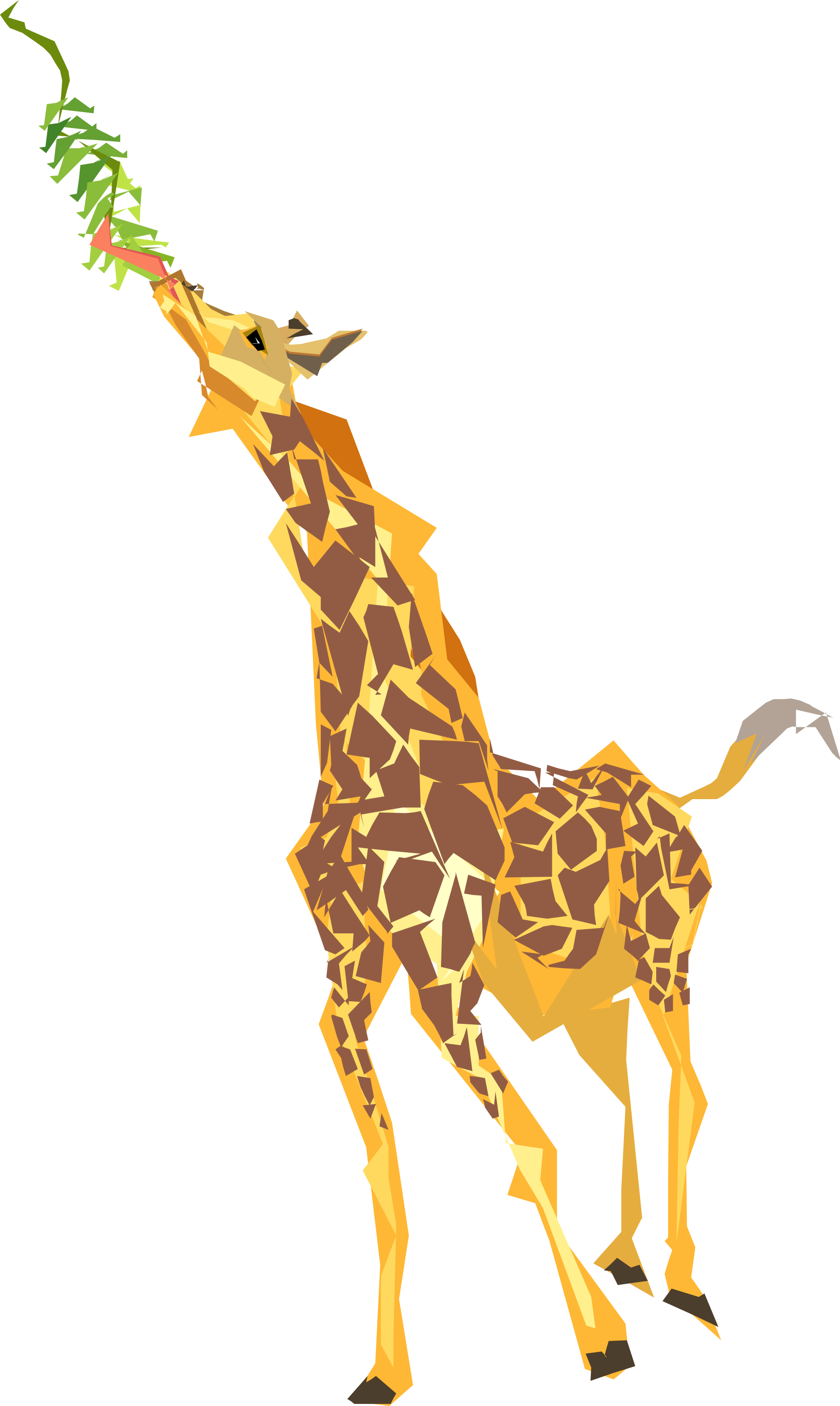 Giraffe Eating Leaves Geometric Art