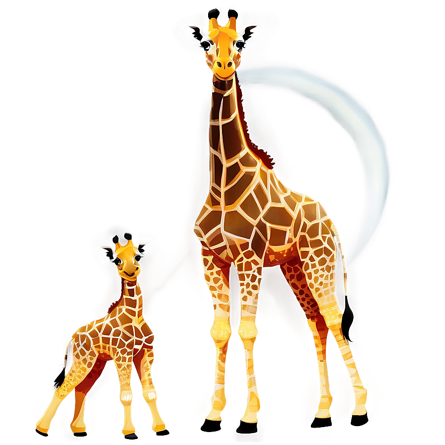 Giraffe Family Sunset Png 18