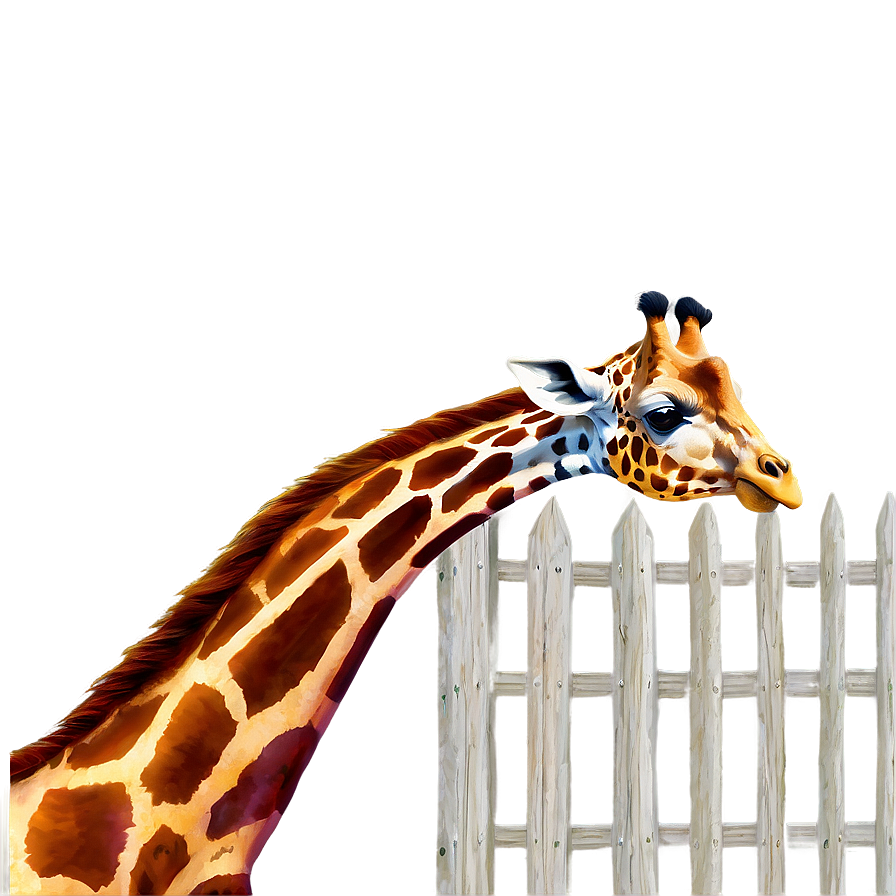 Giraffe Peeking Over Fence Png Ngs