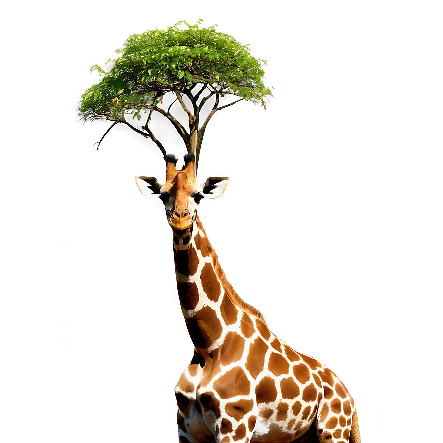 Giraffe Under Acacia Tree Png 05062024