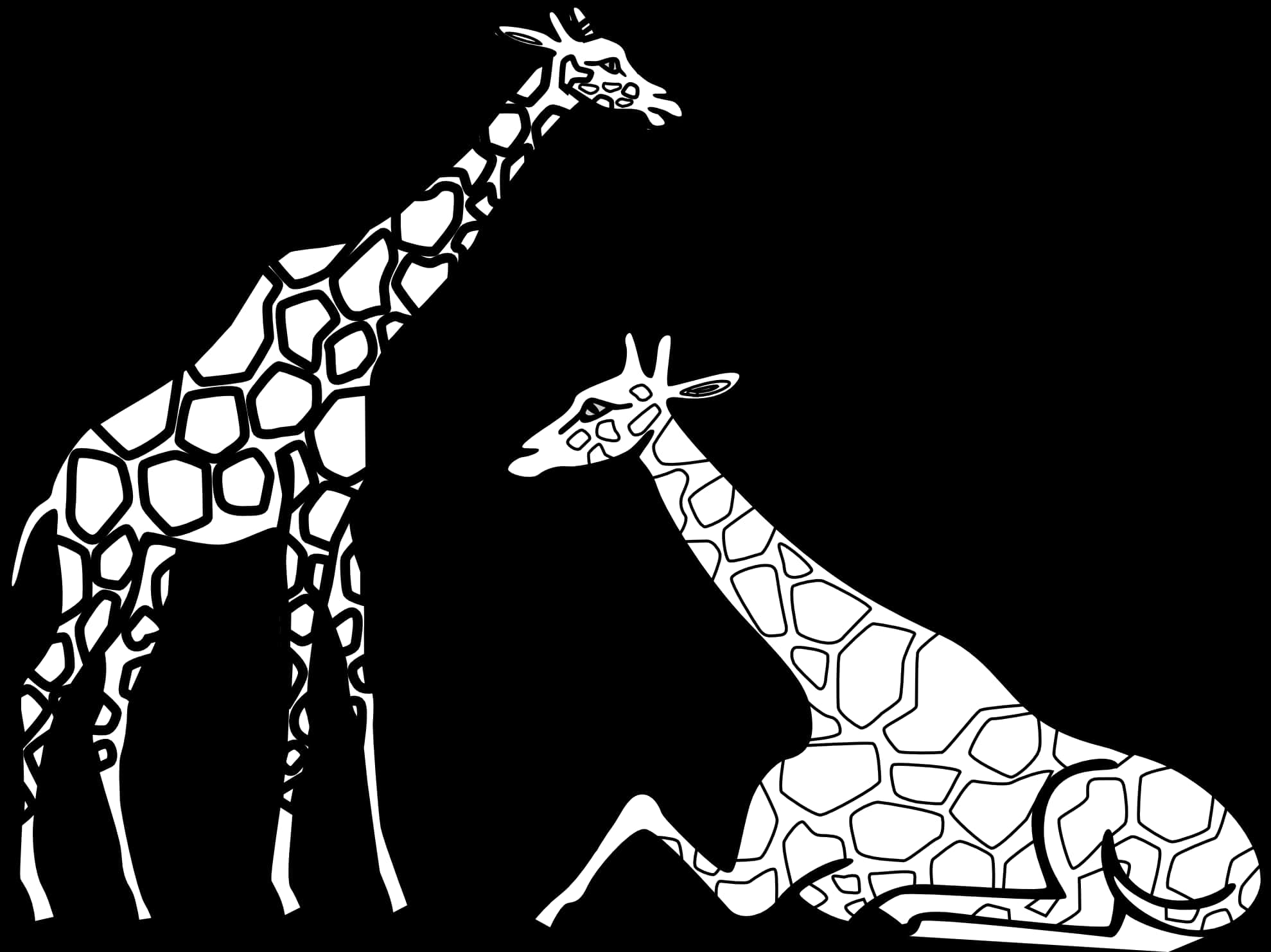 Giraffesin Contrast Art