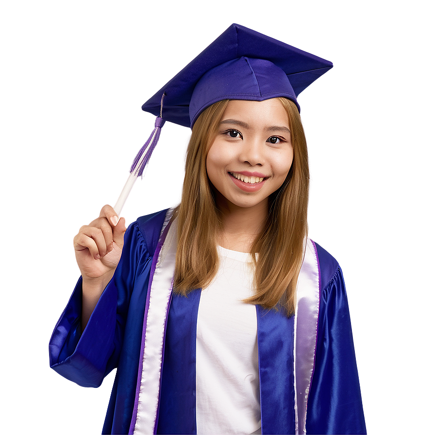 Girl In Graduation Cap Png Bwg