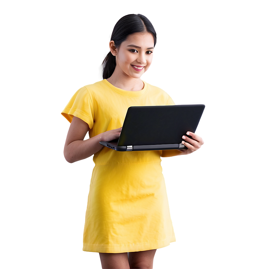 Girl With Laptop Png 75