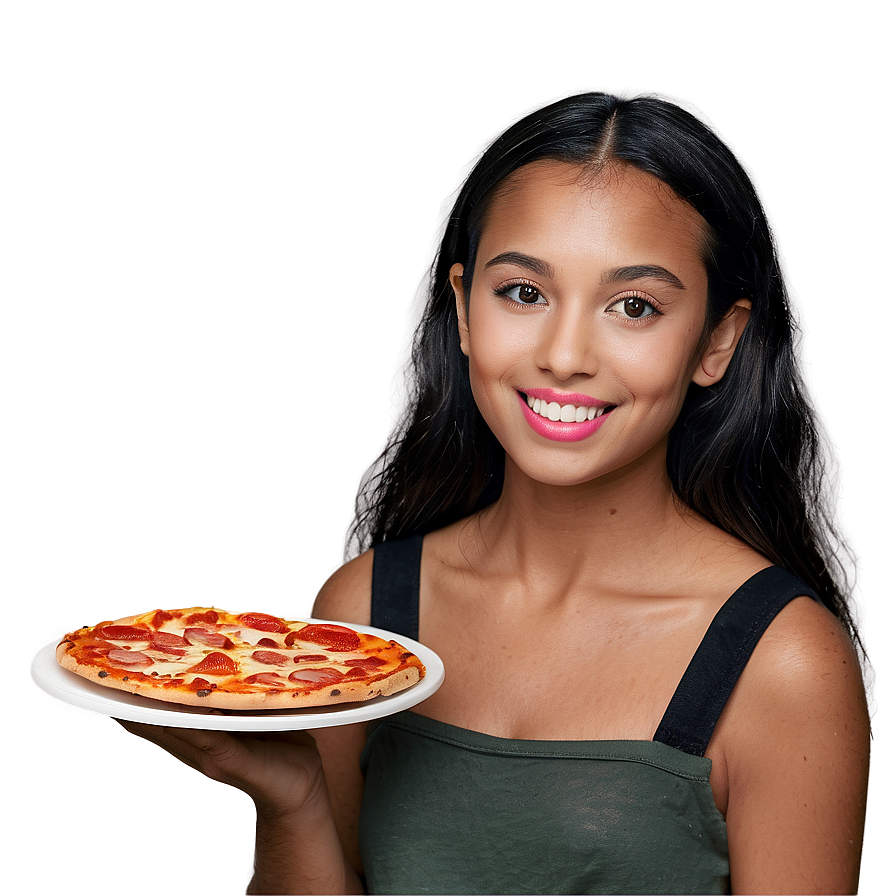 Girl With Pizza Png Sev48