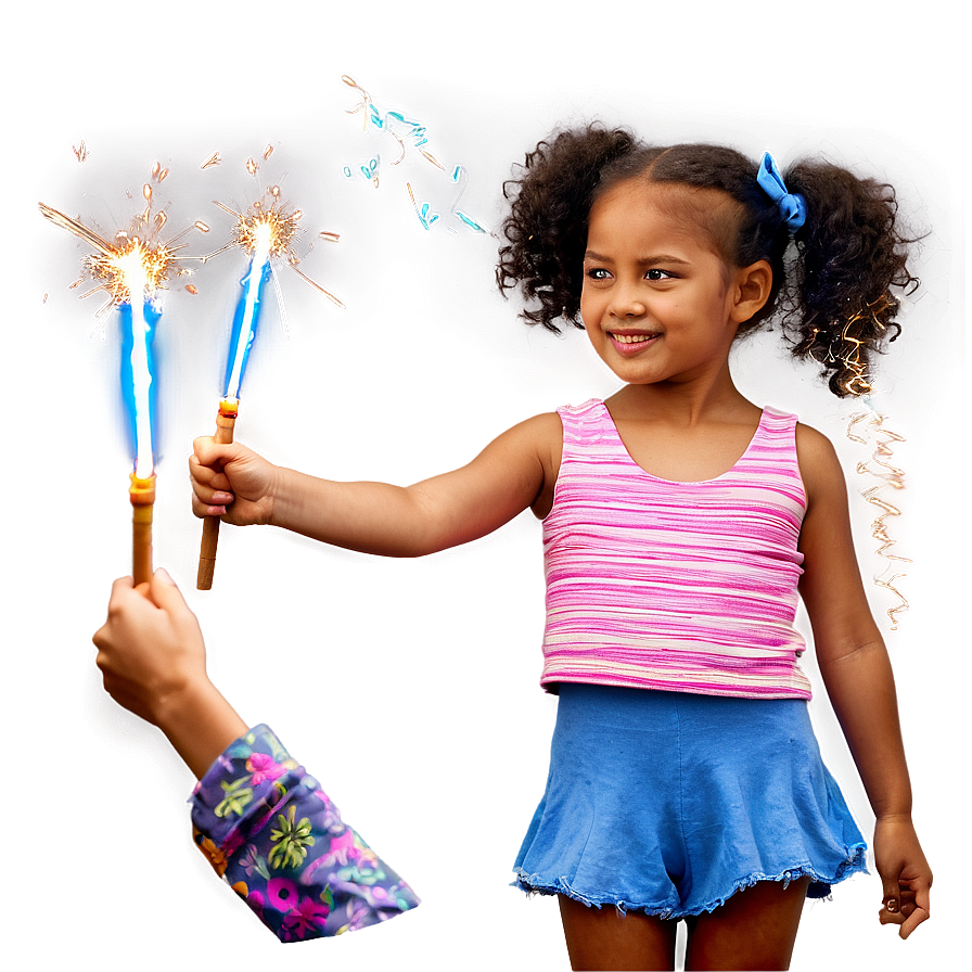 Girl With Sparklers Png 8