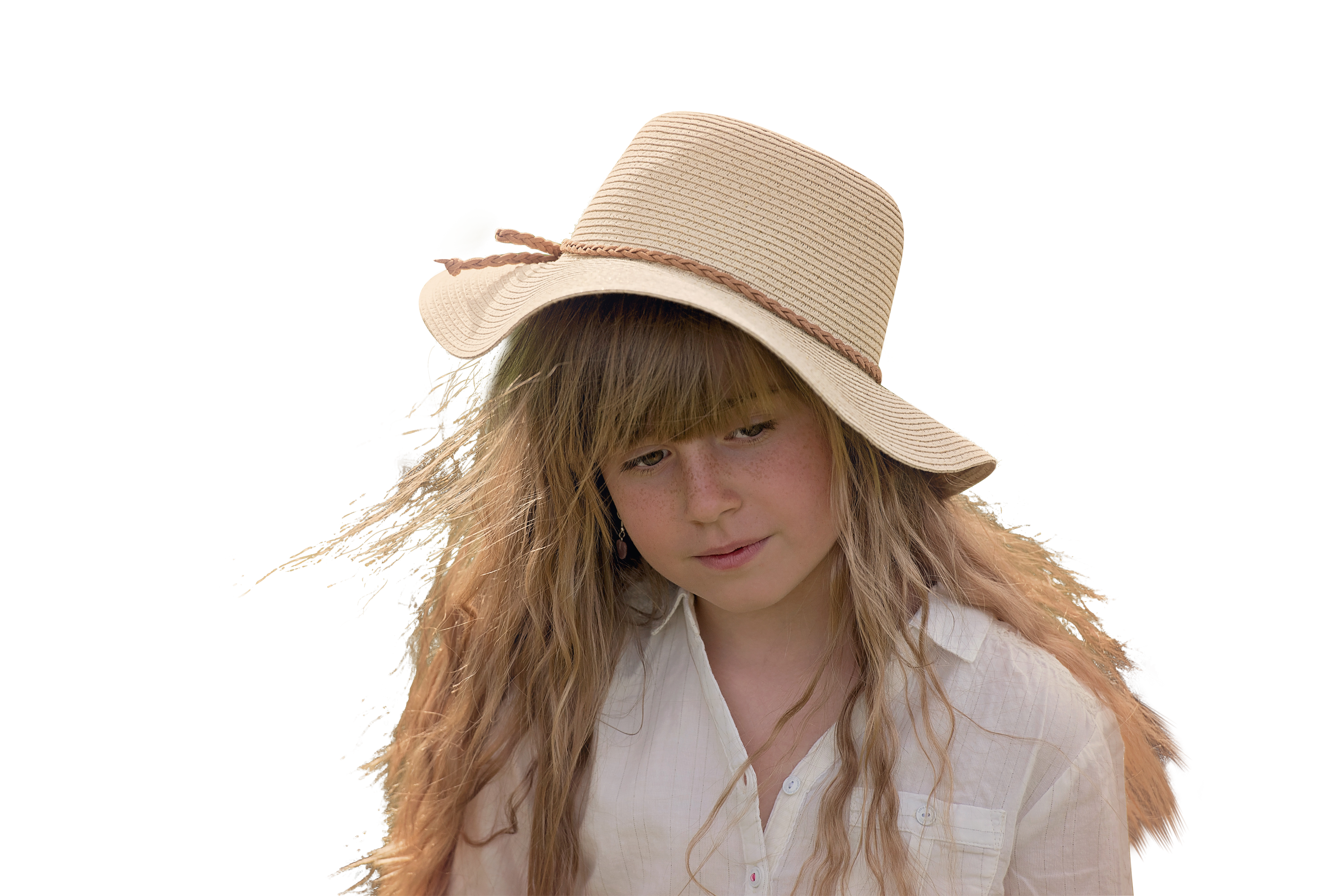 Girlin Sun Hat Portrait