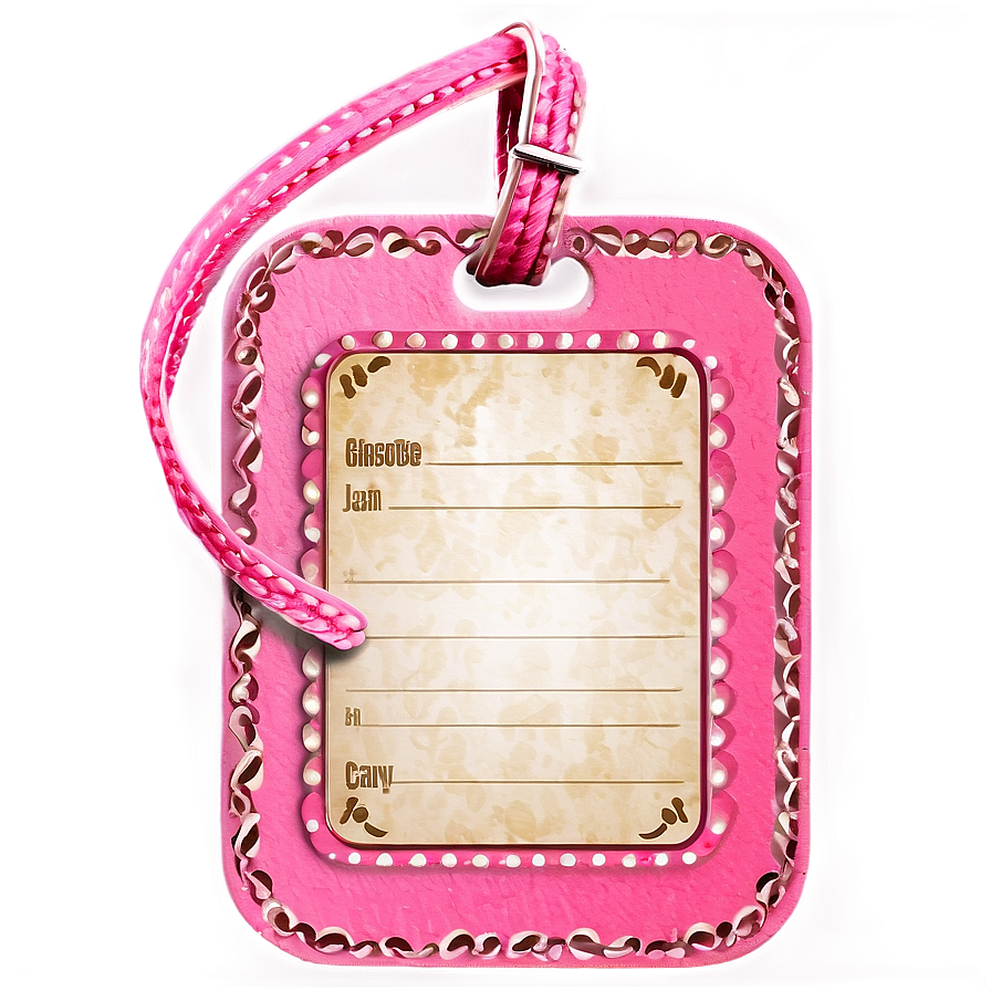 Girly Luggage Tag Png Amg76