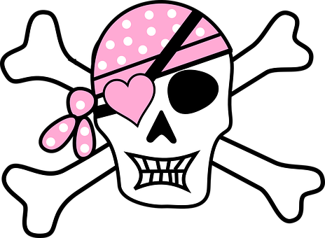 Girly Pirate Skulland Crossbones