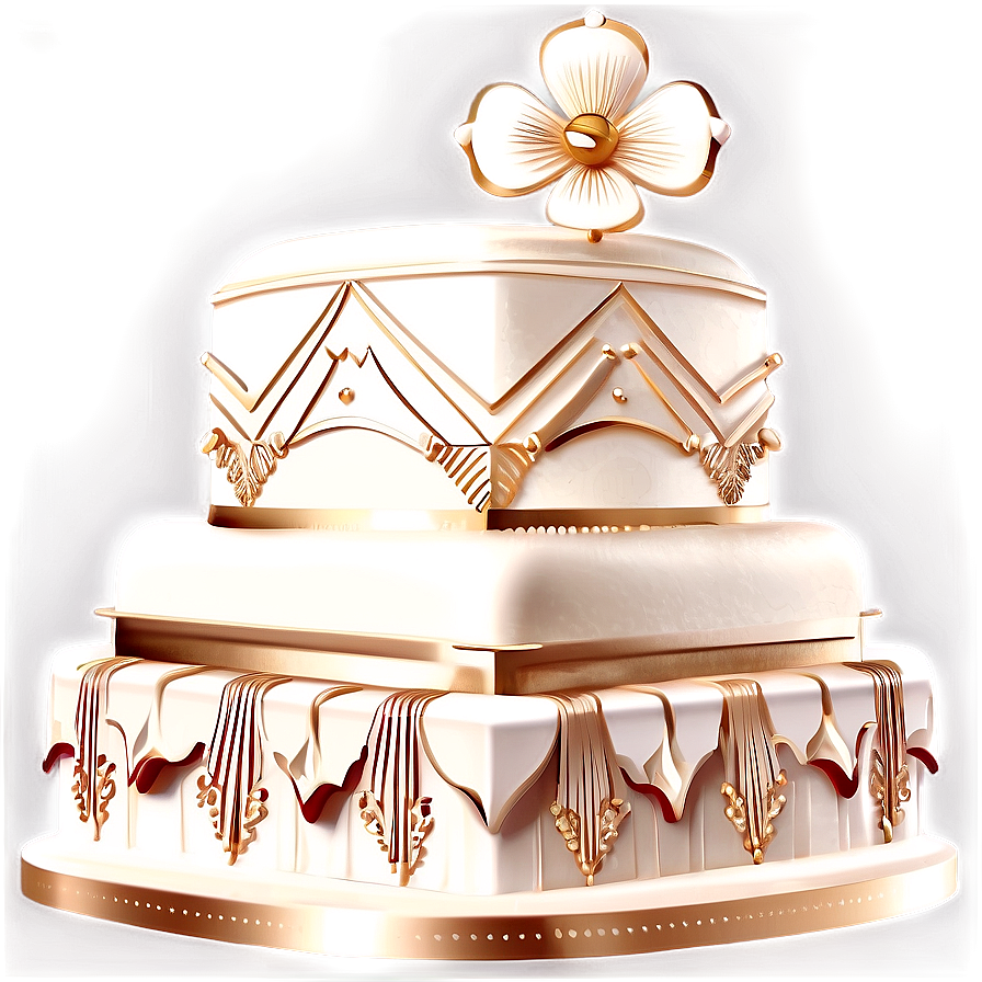 Glam Art Deco Wedding Cake Png 6