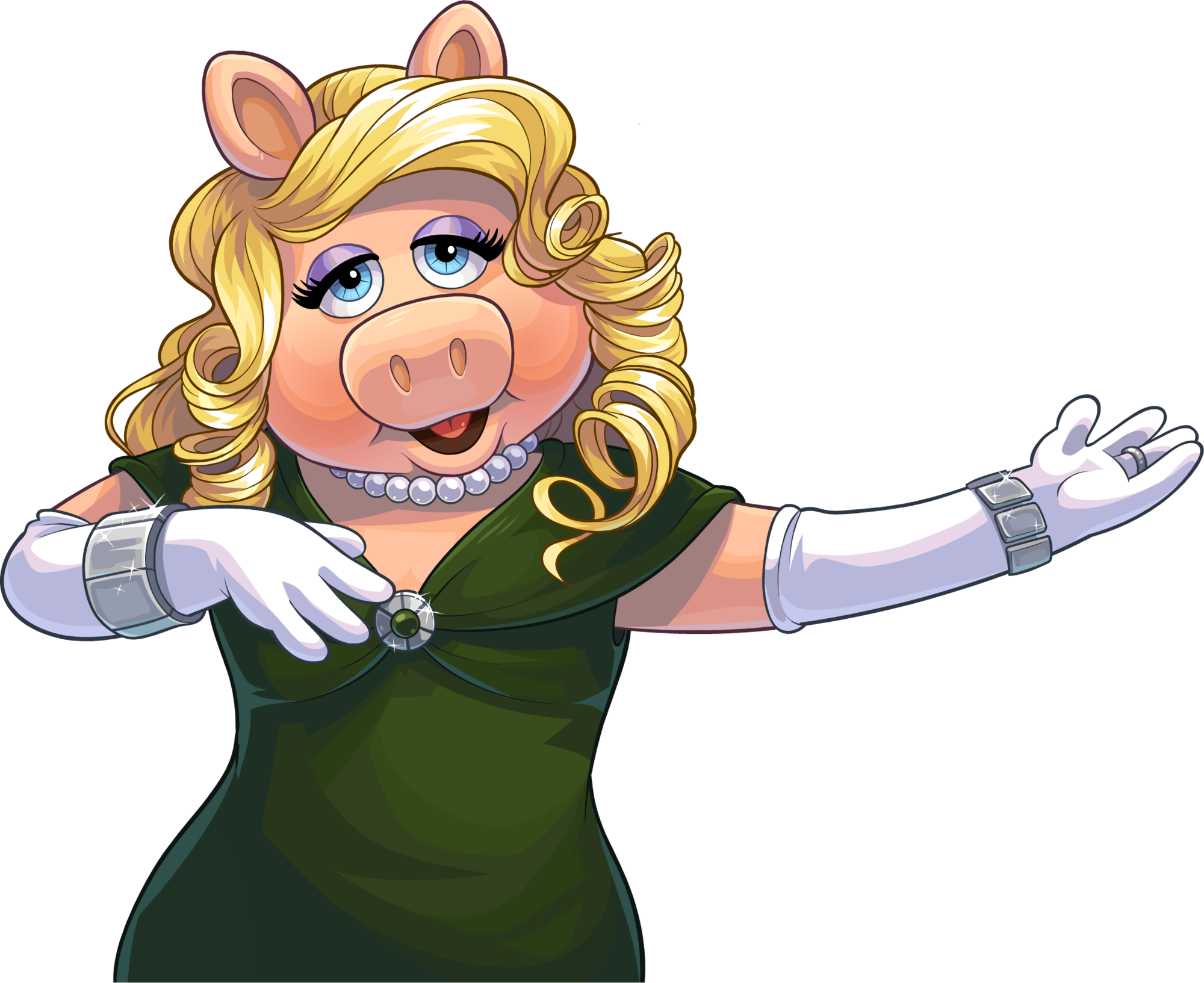 Glamorous Cartoon Pig Diva