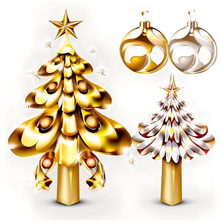 Glamorous Gold Christmas Tree Setups Png 06282024