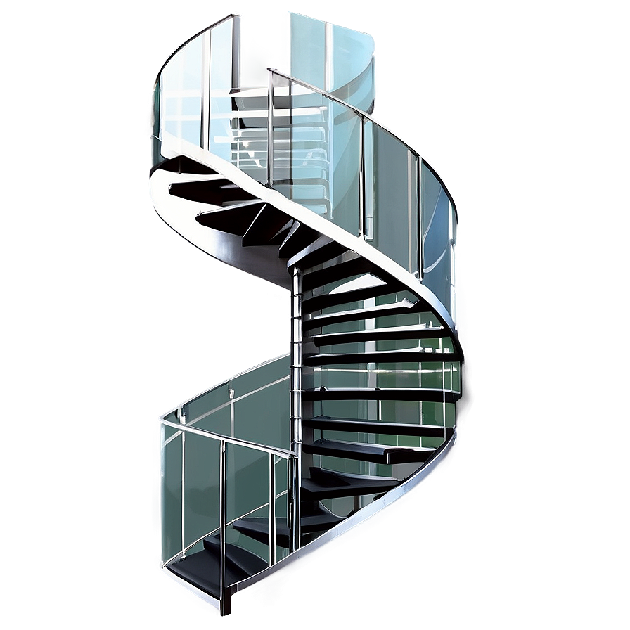 Glass And Steel Spiral Staircase Png Yve50