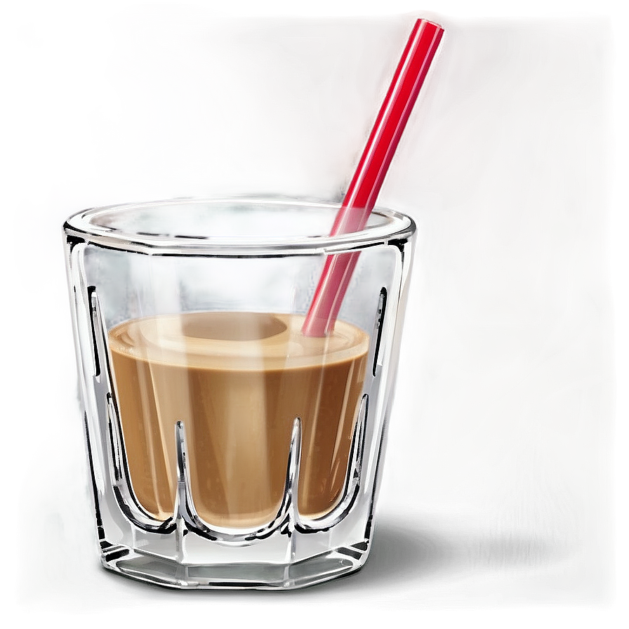 Glass Cup With Straw Png 06132024