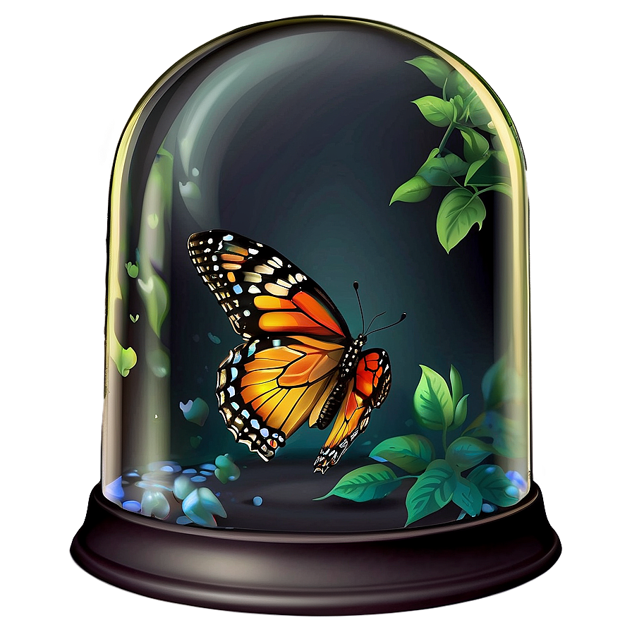 Glass Dome With Butterfly Png Alm