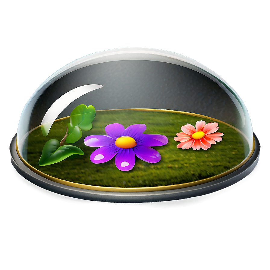 Glass Dome With Flowers Png Dbt