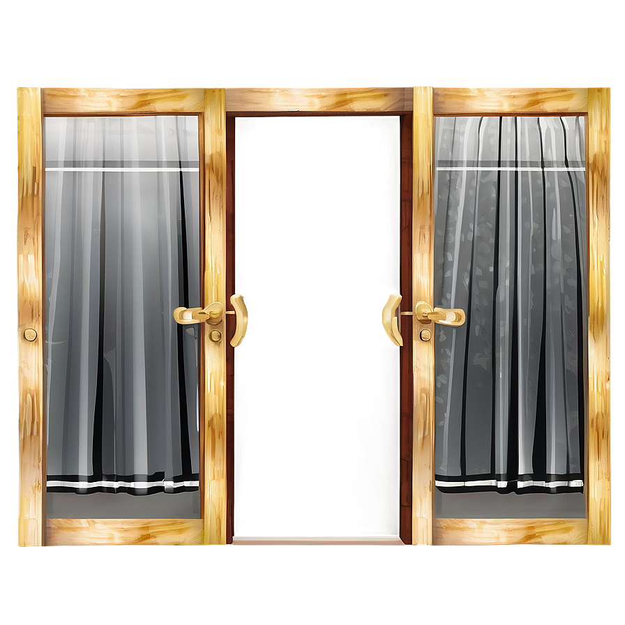 Glass Door With Curtain Png 84