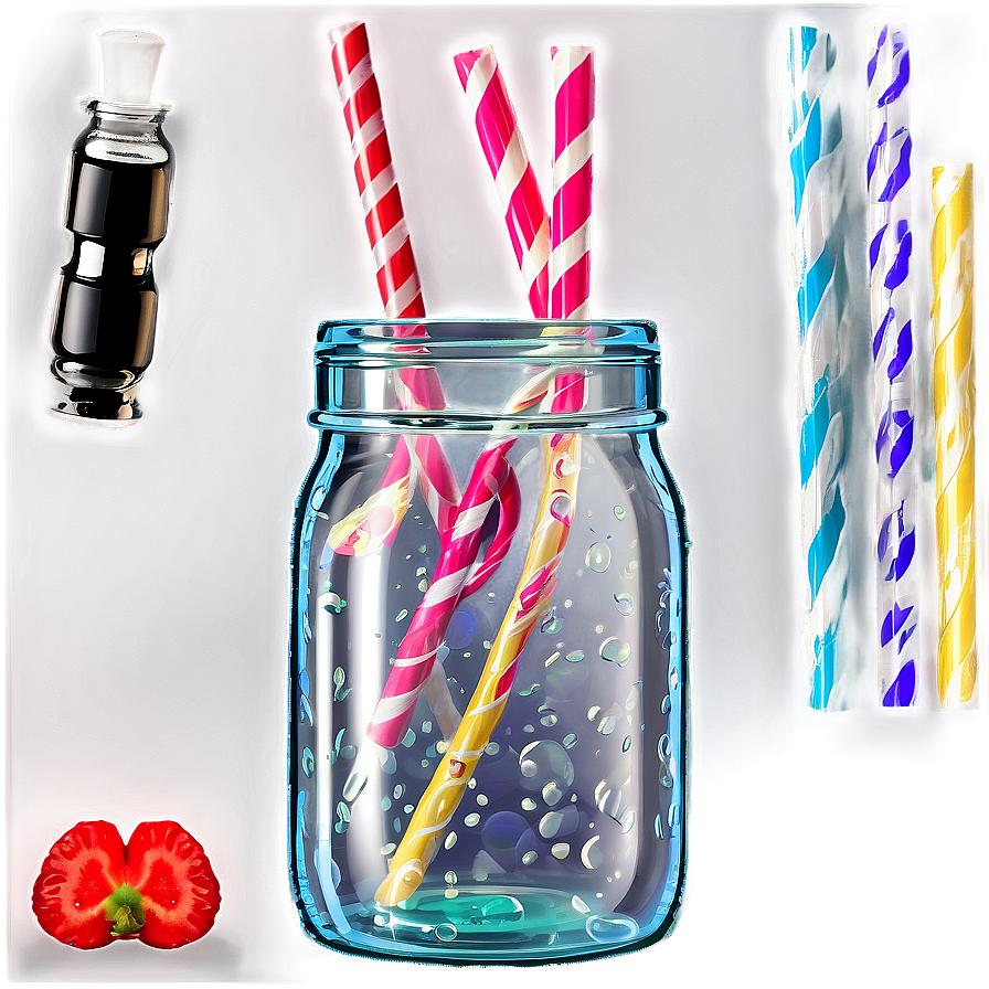 Glass Jar With Straw Png 38